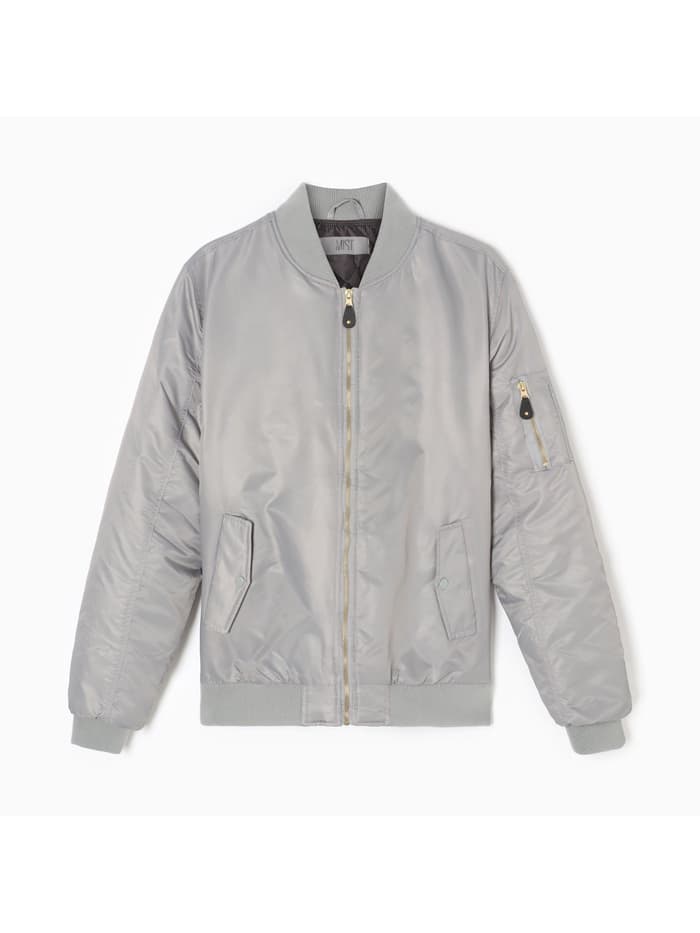 Бомбер мужской на молнии MIST, размер 52, серый