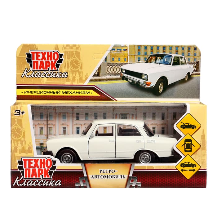 Машина металлическая «Москвич — 2140sl», инерция, 12.5 см, белый