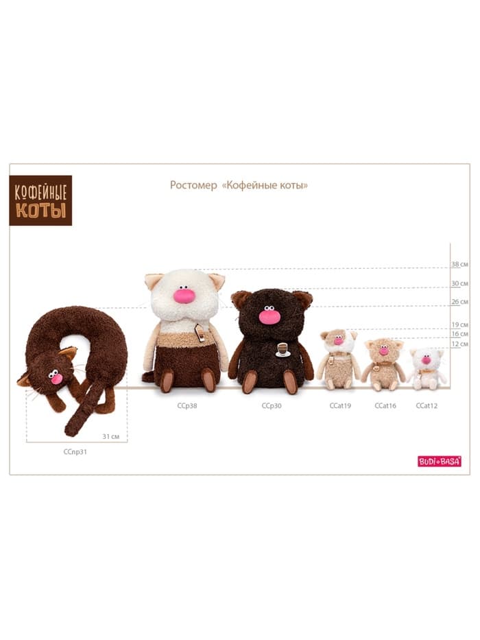Мягкая игрушка — подушка «Кот Фреддо Капучино», 31 см