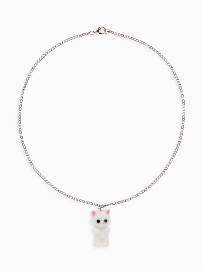 Кулон детский «Выбражулька. Котёнок», 40 см, белый в серебре