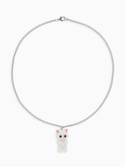 Кулон детский «Выбражулька. Котёнок», 40 см, белый в серебре