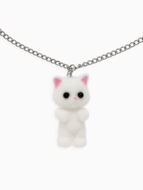 Кулон детский «Выбражулька. Котёнок», 40 см, белый в серебре