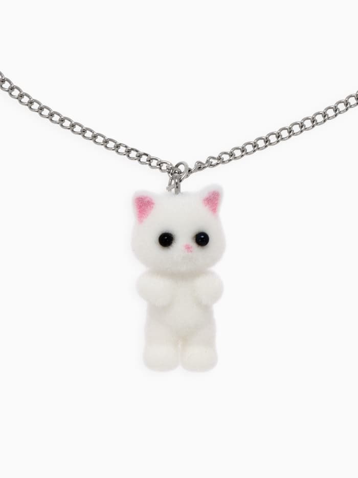 Кулон детский «Выбражулька. Котёнок», 40 см, белый в серебре