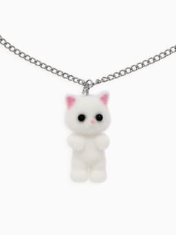 Кулон детский «Выбражулька. Котёнок», 40 см, белый в серебре