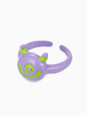 Кольцо «Монстрик», круглый, зелёно-фиолетовое, безразмерное