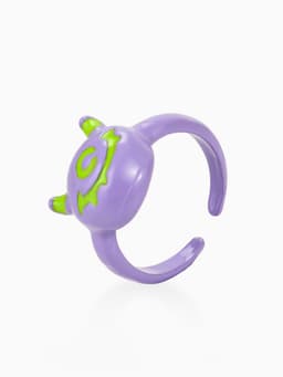 Кольцо «Монстрик», круглый, зелёно-фиолетовое, безразмерное