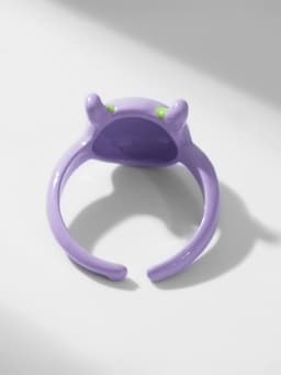 Кольцо «Монстрик», круглый, зелёно-фиолетовое, безразмерное