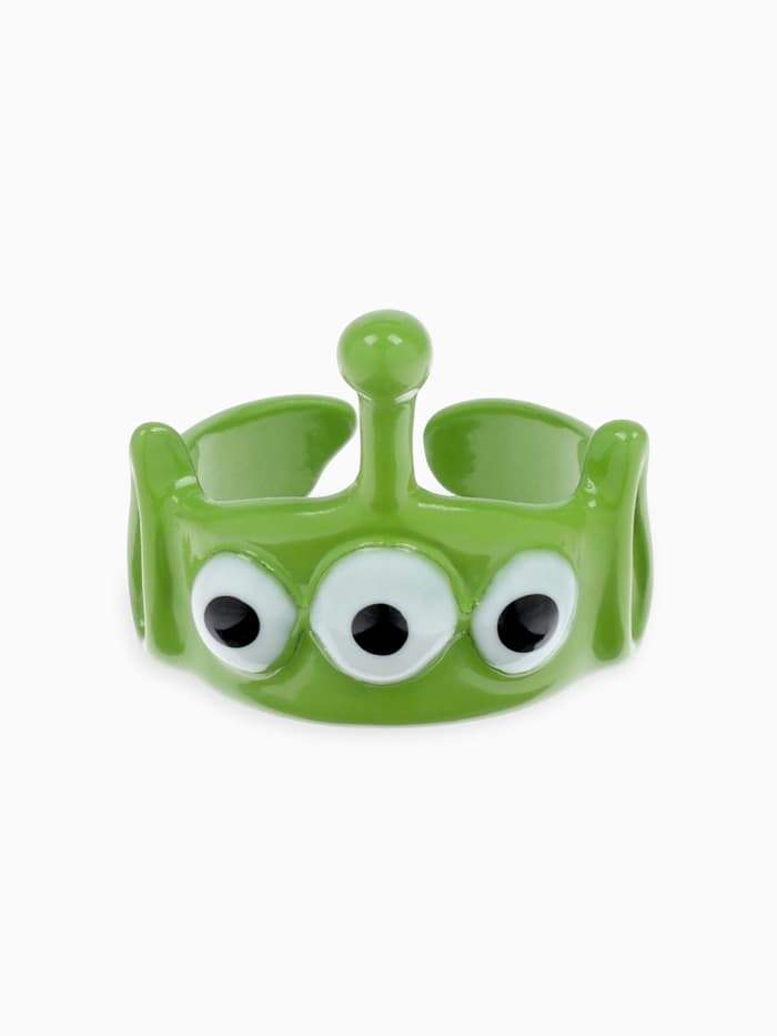 Кольцо «Монстрик», с антенной, зелёное, безразмерное