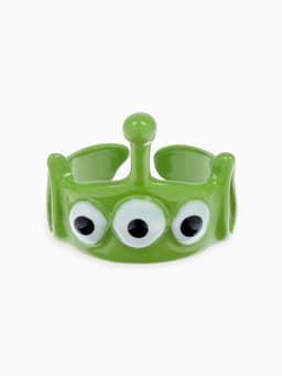 Кольцо «Монстрик», с антенной, зелёное, безразмерное