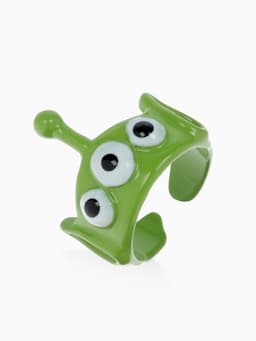 Кольцо «Монстрик», с антенной, зелёное, безразмерное