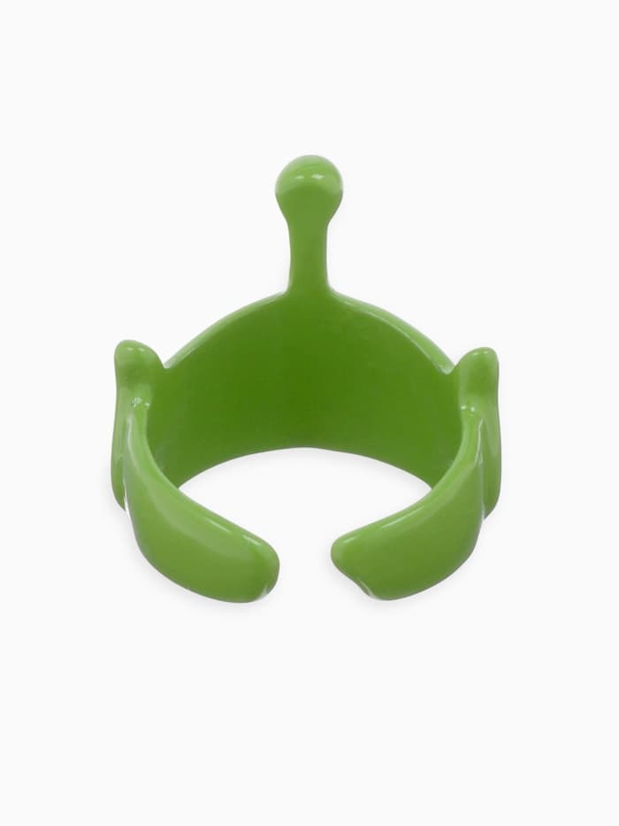 Кольцо «Монстрик», с антенной, зелёное, безразмерное