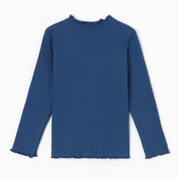 Водолазка для девочки с длинным рукавом KAFTAN: Blueberry, синяя, размер 28 (86-92 см)