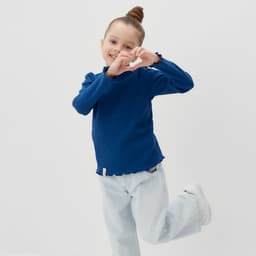 Водолазка для девочки с длинным рукавом KAFTAN: Blueberry, синяя, размер 28 (86-92 см)