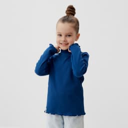 Водолазка для девочки с длинным рукавом KAFTAN: Blueberry, синяя, размер 32 (110-116 см)