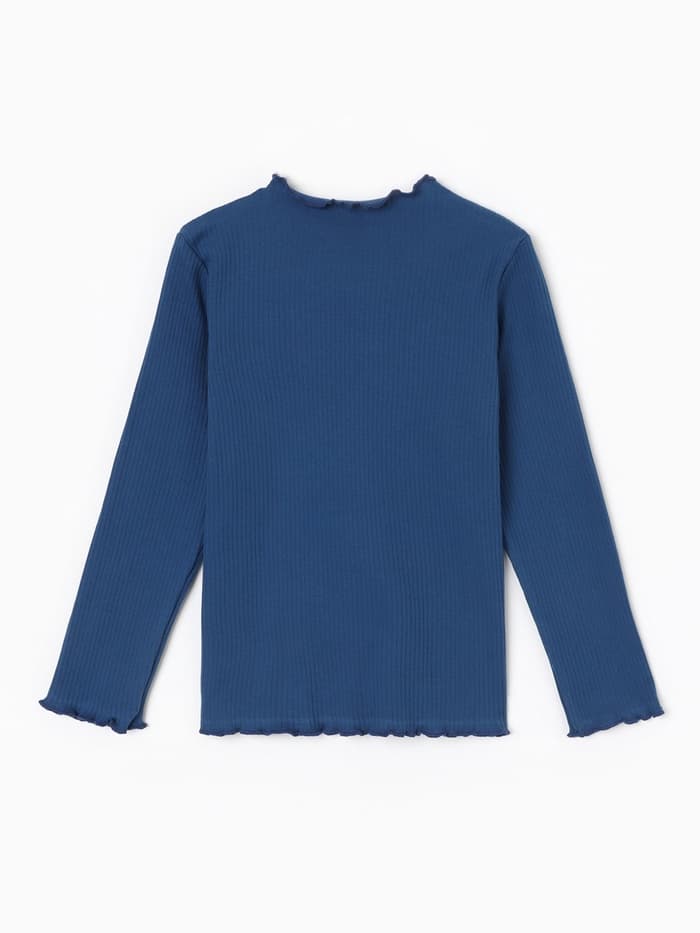 Водолазка для девочки с длинным рукавом KAFTAN: Blueberry, синяя, размер 34 (122-128 см)