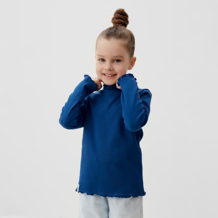 Водолазка для девочки с длинным рукавом KAFTAN: Blueberry, синяя, размер 38 (146-152 см)