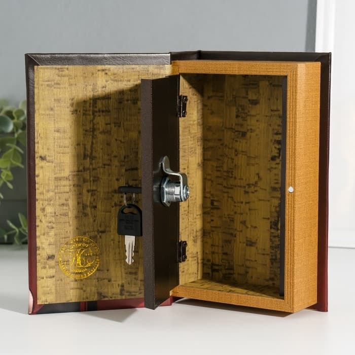 Шкатулка книга - сейф «Профиль девушки», дерево, искусственная кожа, 3D тиснение, 21×13×5 см