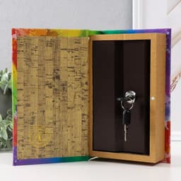 Шкатулка книга - сейф «Портрет девушки. Пятна краски», дерево, искусственная кожа, тиснение, 21×13×5 см