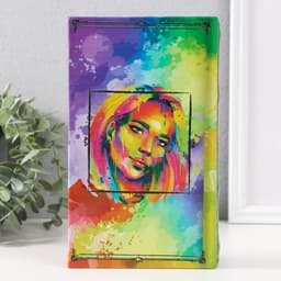 Шкатулка книга - сейф «Портрет девушки. Пятна краски», дерево, искусственная кожа, тиснение, 21×13×5 см