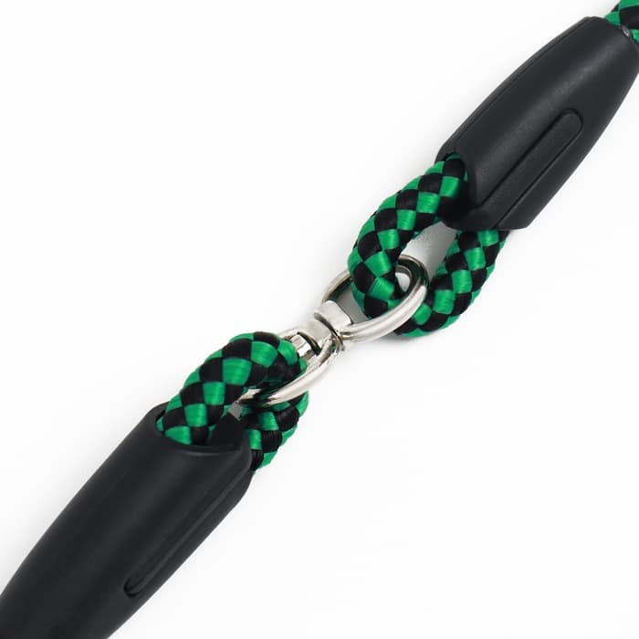Ринговка для собак, 150×0.6 см, с вертлюгом, чёрная, зелёная