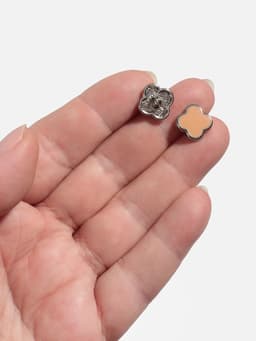 Пуговицы на ножке «Клевер», d=13 мм, набор 5 шт., цвет серебряный, коричневый