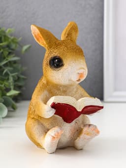 Фигурка полистоун TAKE IT EASY «Зайка читает книжку», 10×8×15 см