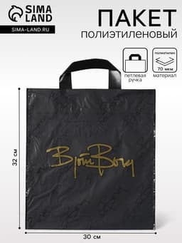 Пакет «Борг» матовый, полиэтиленовый с петлевой ручкой, 30×32 см, 70 мкм