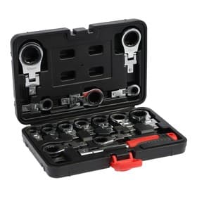 Набор трещоточных ключей ТУНДРА, CrV, сменные поворотные головки 8 - 24 мм, 72 зуба, 15 шт.