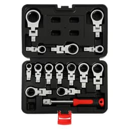 Набор трещоточных ключей ТУНДРА, CrV, сменные поворотные головки 8 - 24 мм, 72 зуба, 15 шт.