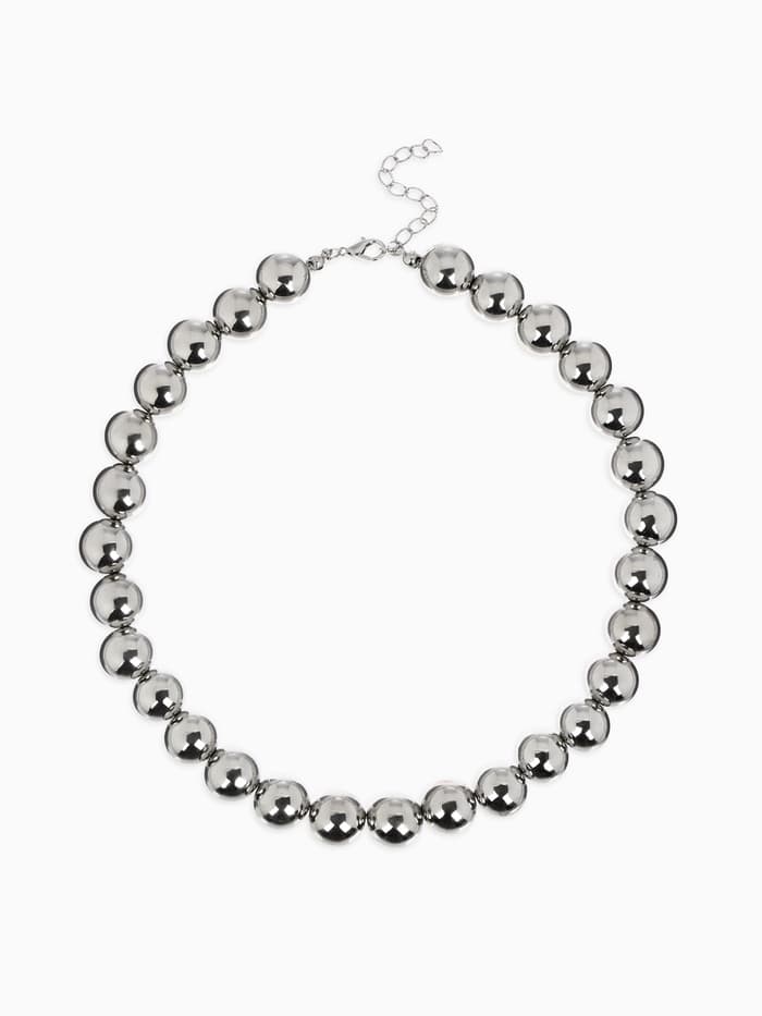 Бусы «Классика», крупные бусины, цвет серебро, 40 см