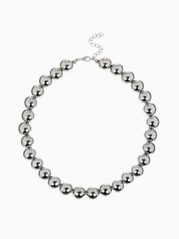 Бусы «Классика», крупные бусины, цвет серебро, 40 см