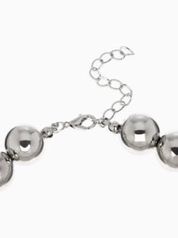 Бусы «Классика», крупные бусины, цвет серебро, 40 см