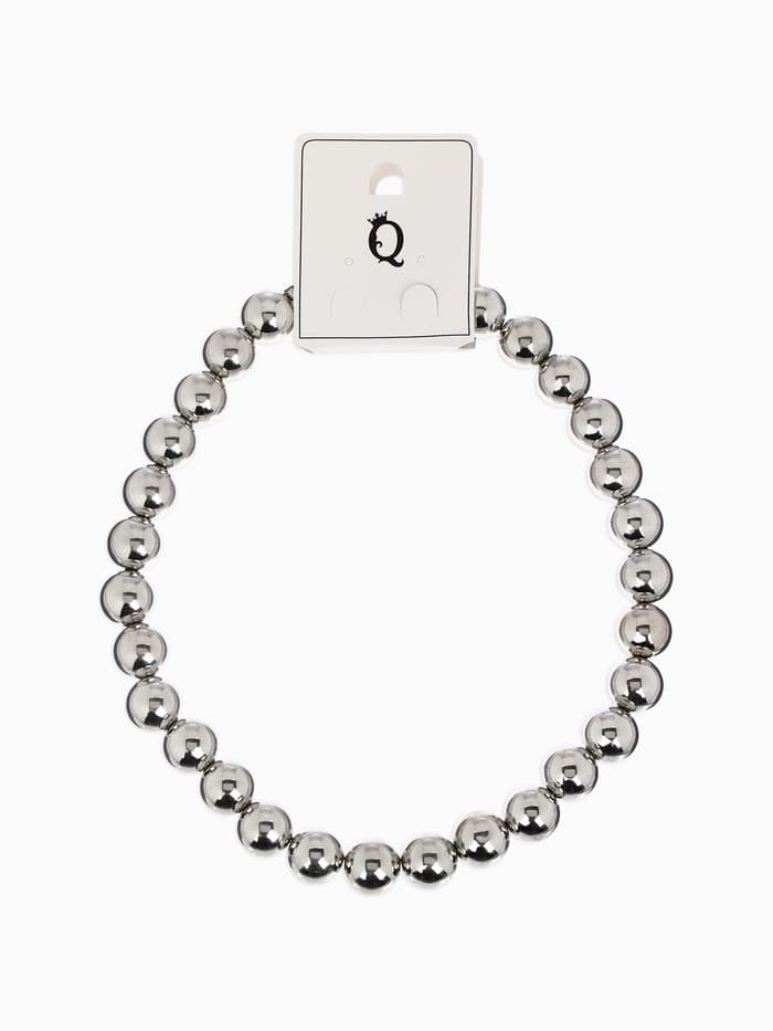 Бусы «Классика», крупные бусины, цвет серебро, 40 см