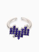 Кольцо «Сердце» пиксели, цвет синий в серебре, безразмерное