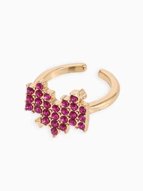 Кольцо «Сердце», пиксели, розовое в золоте, безразмерное