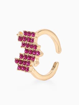 Кольцо «Сердце», пиксели, розовое в золоте, безразмерное