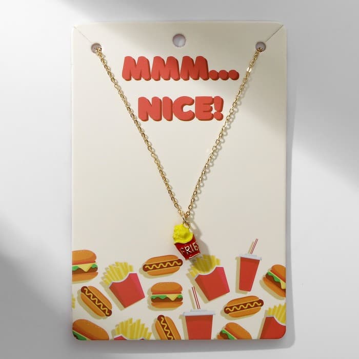 Кулон на цепочке «Прелесть», картошка, красно-жёлтый в золоте, 40 см