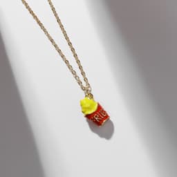 Кулон на цепочке «Прелесть», картошка, красно-жёлтый в золоте, 40 см