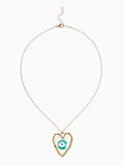 Кулон на цепочке «Прелесть», сердце, оберег, голубой в золоте, 40 см