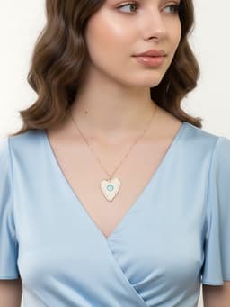 Кулон на цепочке «Прелесть», сердце, оберег, голубой в золоте, 40 см