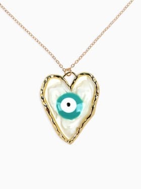 Кулон на цепочке «Прелесть», сердце, оберег, голубой в золоте, 40 см