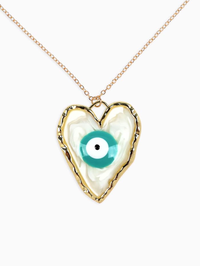 Кулон на цепочке «Прелесть», сердце, оберег, голубой в золоте, 40 см