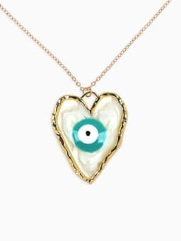 Кулон на цепочке «Прелесть», сердце, оберег, голубой в золоте, 40 см