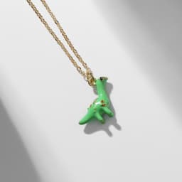 Кулон на цепочке «Прелесть», динозавр, зелёный в золоте, 40 см