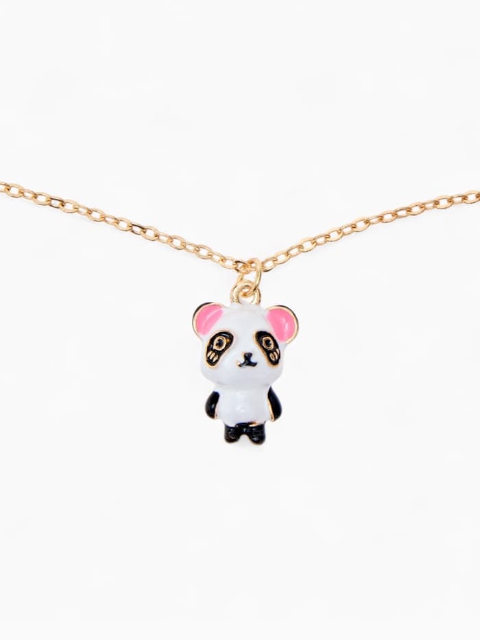Кулон на цепочке «Прелесть», панда милый, бело-чёрный в золоте, 40 см