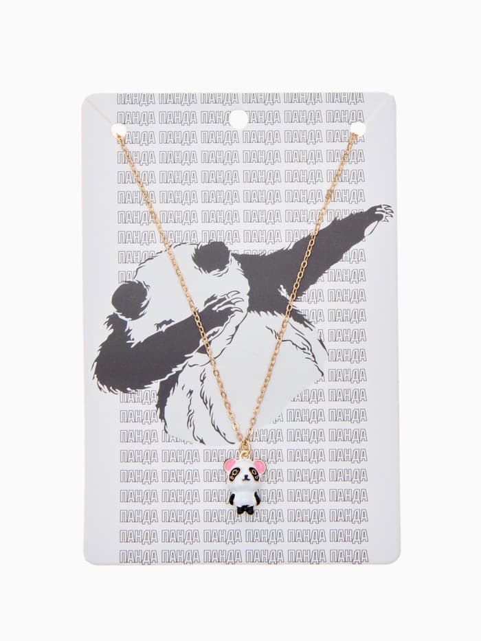Кулон на цепочке «Прелесть», панда милый, бело-чёрный в золоте, 40 см