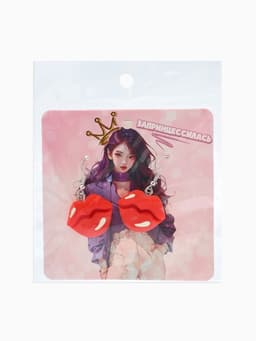 Серьги ассорти «Радость», губы, красно-белые в серебре