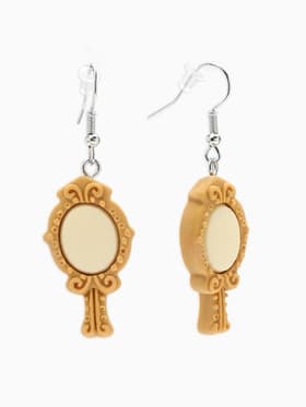 Серьги ассорти «Радость», зеркала, бежевые в серебре