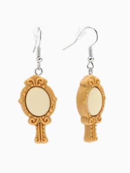 Серьги ассорти «Радость», зеркала, бежевые в серебре