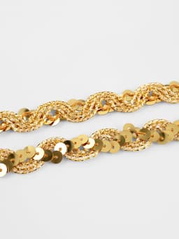 Тесьма декоративная с пайетками, 15 мм, 9.1±0.5 м, цвет золотой